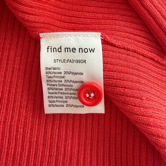 NWT Find Me Now Charlie Ruffle Knit Dress Small S Coral Transitional Fall - Picture 10 of 12